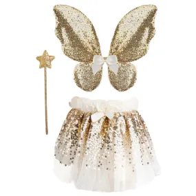 Great Pretenders Gracious Gold Sequins Skirt, Wings & Wand Set
