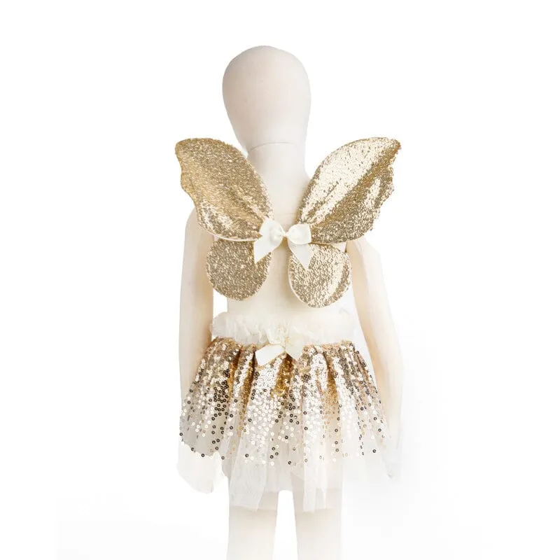 Great Pretenders Gracious Gold Sequins Skirt, Wings & Wand Set