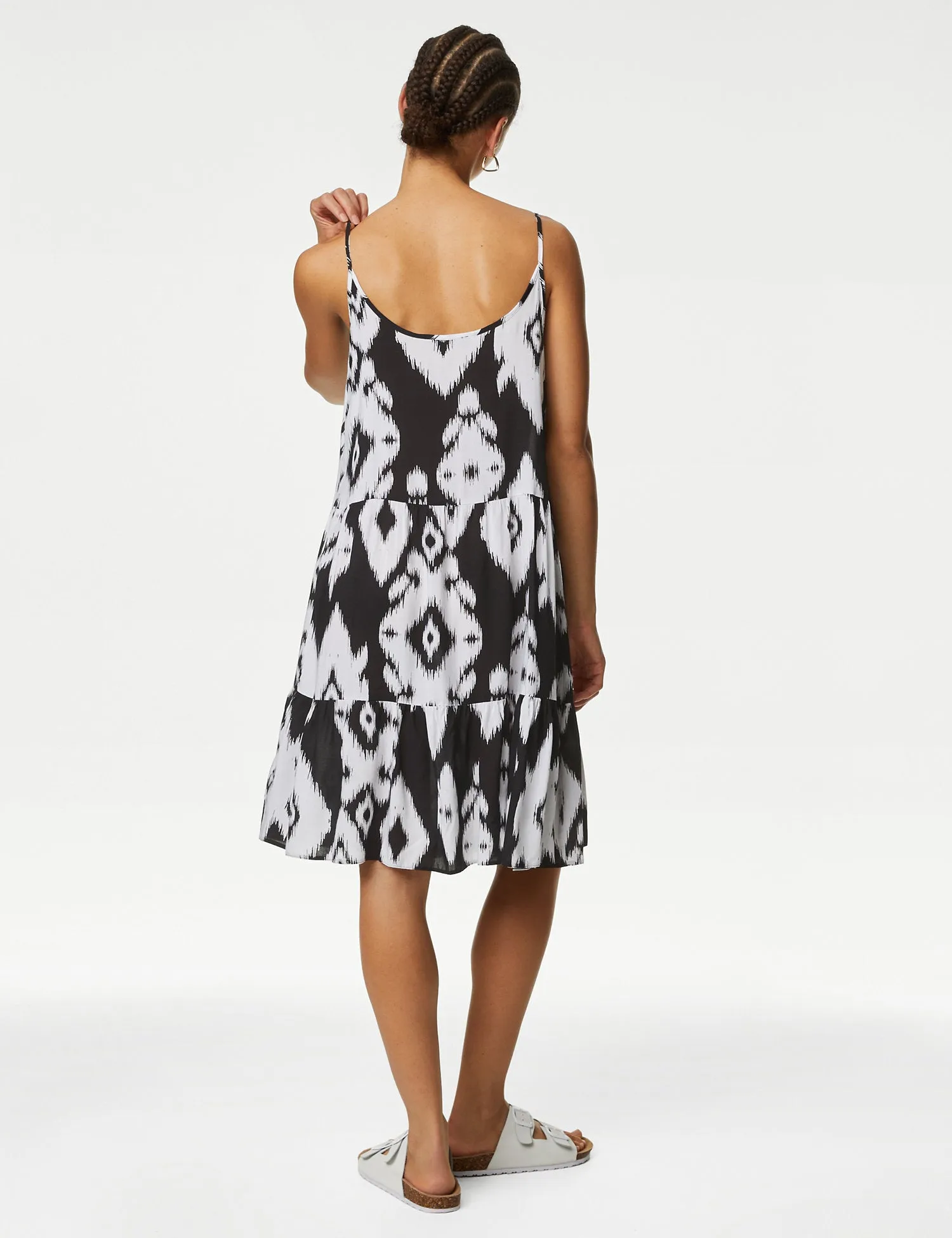 Printed Mini Swing Beach Dress
